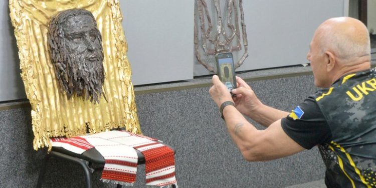 In Ukraine, an icon of Christ the Savior was created from the fragments of mines and shells